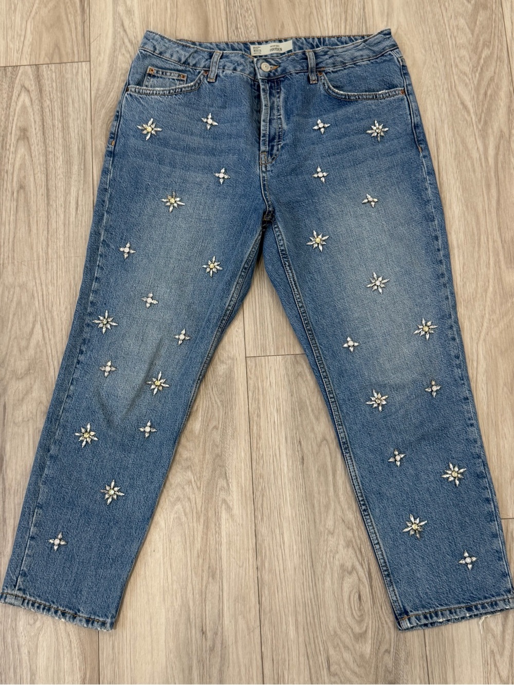 Embellished Topshop Hayden Blue Women's Jeans